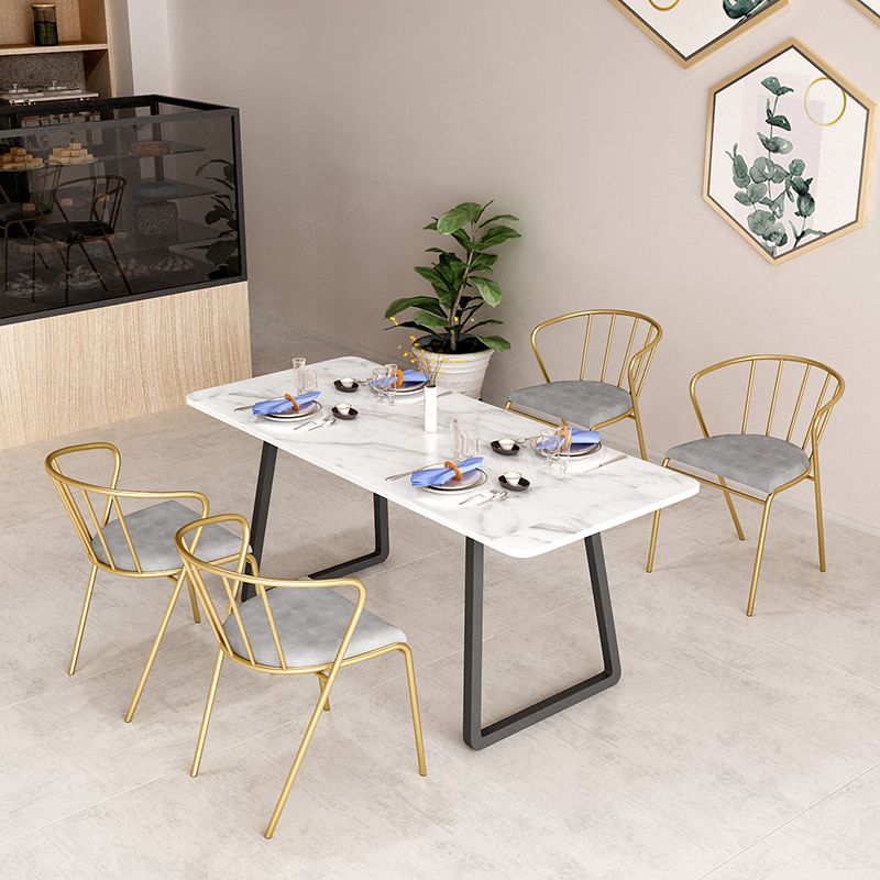Marble Sled Base Dining Collection Industrial Style Dining Table for Home Clearhalo ' dining_table' 'Dining Tables & Seating' 'Dining Tables' 'furn' 'furn_dining_table' 'Furniture' 'furniture_dining_table' 'Kitchen & Dining Furniture' 'kitchen&dining_furn' 'kitchen' 'kitchen_dining_table' 1200x1200_e30b89c2-2519-4df0-ac9e-ff8f59152d95