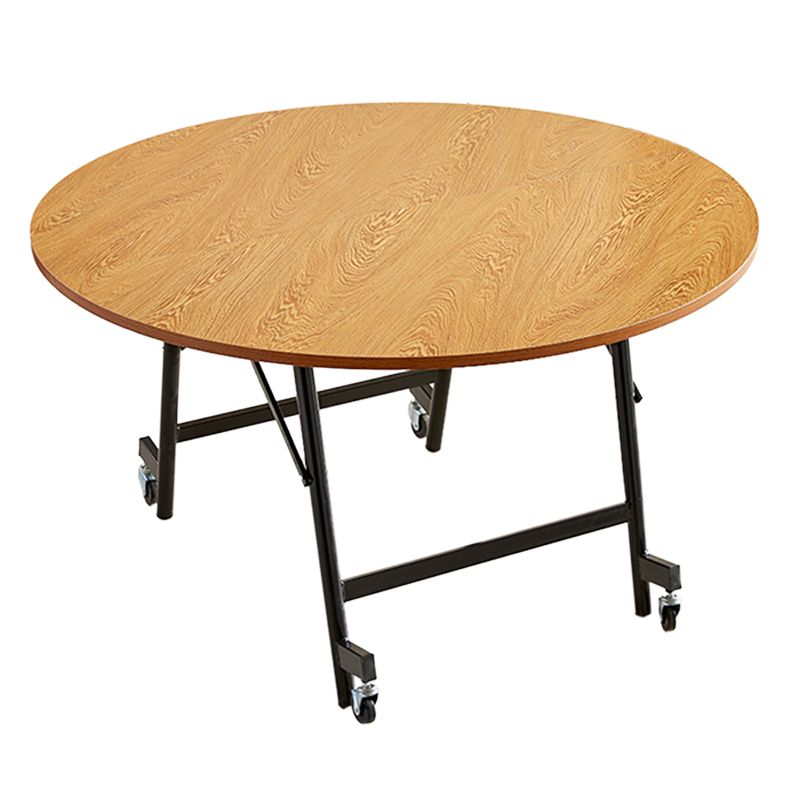Table à manger ronde pliable moderne, base en métal pour salle à manger