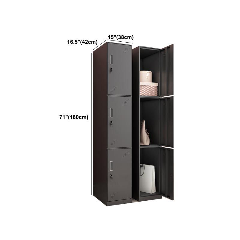 Black Metal Wardrobe Cabinet Contemporary Hinged Wardrobe Armoire Clearhalo 'Armoires & Wardrobes' 'armoires_wardrobes' 'Bedroom Furniture' 'furn' 'furn_armoires_wardrobes' 'Furniture' 1200x1200_e30e076a-a933-42a9-b317-f2baafaad9c1