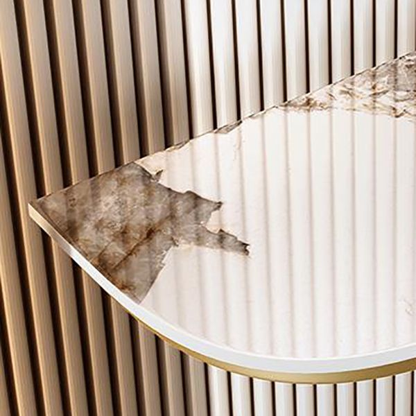 12 inch Wide Glam Console Table Half Moon Stone Accent Table with Legs Clearhalo 'Console Tables' 'console_tables' 'Entry & Mudroom Furniture' 'furn' 'furn_console_tables' 'Furniture' 1200x1200_e30e82c1-f853-4273-a5fe-f472923a291a