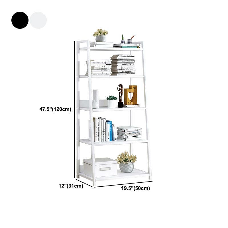 Modern Home Steel Book Shelf Ladder 12"W Matte Finish Bookcase Clearhalo 'Bookcases' 'furn' 'furn_bookcases' 'Furniture' 'Office Furniture' 1200x1200_e30f5238-294a-4304-99a0-f2f2d9454921