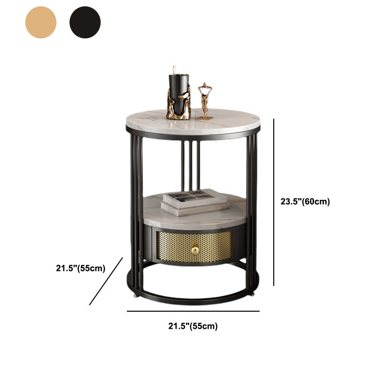 Zeitgenössischer Schieferobertisch mit Schublade