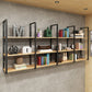 Metal and Wooden Shelf Bookcase Modern Wall Mounted Natural Bookshelf for Study Room