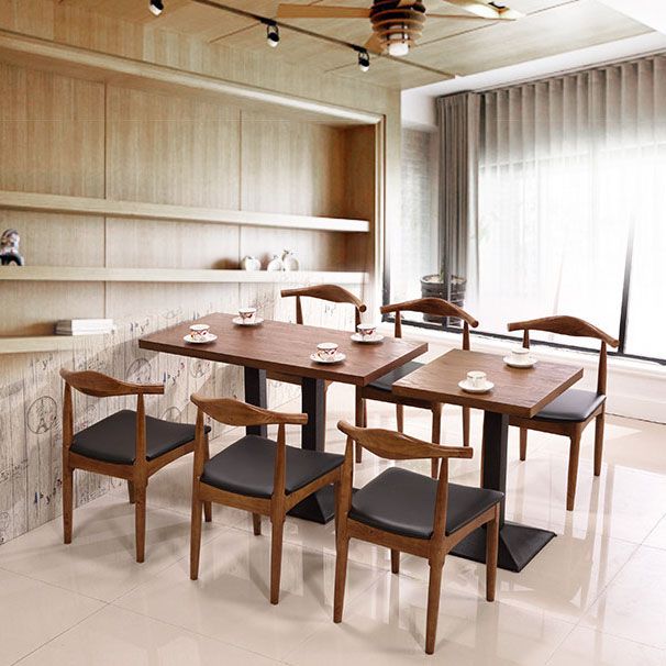 ダイニングルーム用の工業用布張りのダイニングサイドチェアウッドダイニングチェア