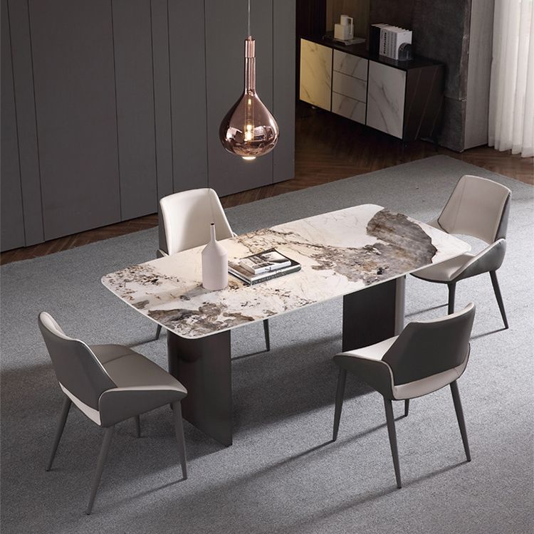 Modern Style 1/2/5/6 Pieces Dining Set Sintered Stone Dining Table with Chairs Clearhalo 'Dining Room Sets' 'Dining Tables & Seating' 'dining_room_set' 'furn' 'furn_dining_room_set' 'Furniture' 'furniture_dining_room_set' 'Kitchen & Dining Furniture' 1200x1200_e310a071-1da8-472b-bc6a-9d8eca04daa5