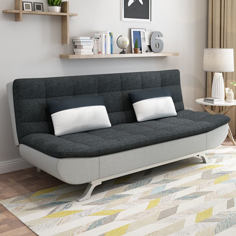 Modern Armless Metal Legs Sofa Faux Leather/Fabric Convertible Sofa Clearhalo 'furn' 'furn_sofas' 'Furniture' 'furniture_sofas' 'kitchen' 'kitchen_sofas' 'Living Room Furniture' 'Sofa' 'sofas' 1200x1200_e310c120-c91a-4dda-b2cf-722c284572cd