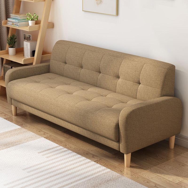 Contemporary Tufted Back Standard Sofa Square Arm Couch with Wooden Legs Clearhalo 'furn' 'furn_sofas' 'Furniture' 'furniture_sofas' 'Living Room Furniture' 'Sofa' 'sofas' 1200x1200_e310d674-ed80-4e3d-957d-7a9fbaddb561