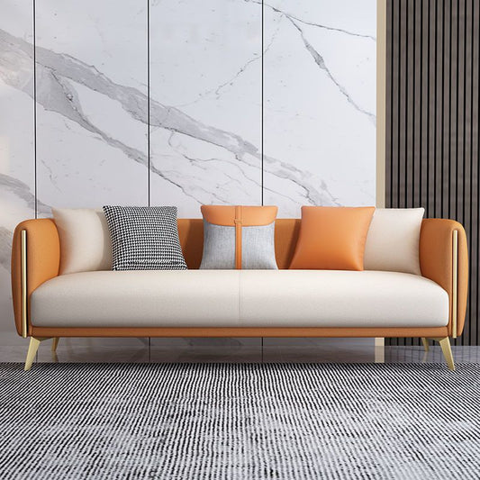 Tuxedo Arm Sofa Modern Faux Leather Sofa  26.77" D x 29.52" H