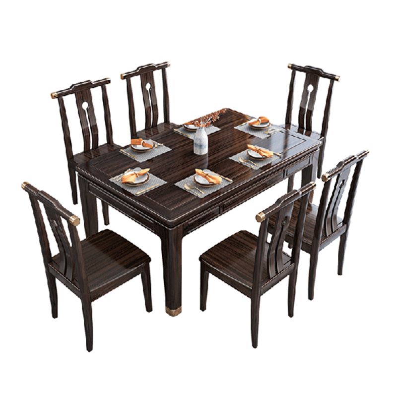 54.3"L x 33.5"W x 29.5"H Rectangle 4 Legs Luxury Table Fixed Table for Dining Room Clearhalo ' dining_table' 'Dining Tables & Seating' 'Dining Tables' 'furn' 'furn_dining_table' 'Furniture' 'furniture_dining_table' 'Kitchen & Dining Furniture' 'kitchen&dining_furn' 'kitchen' 'kitchen_dining_table' 1200x1200_e31279a4-51fa-43a6-ad57-28d310a47b7a