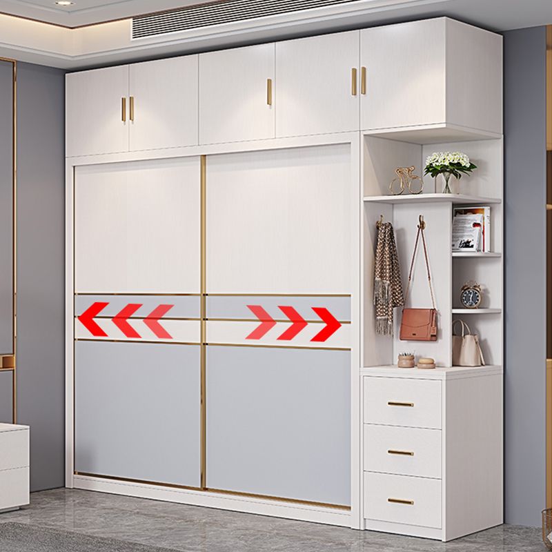 Puertas corredizas de dormitorio Armario gabinete de almacenamiento de madera costera