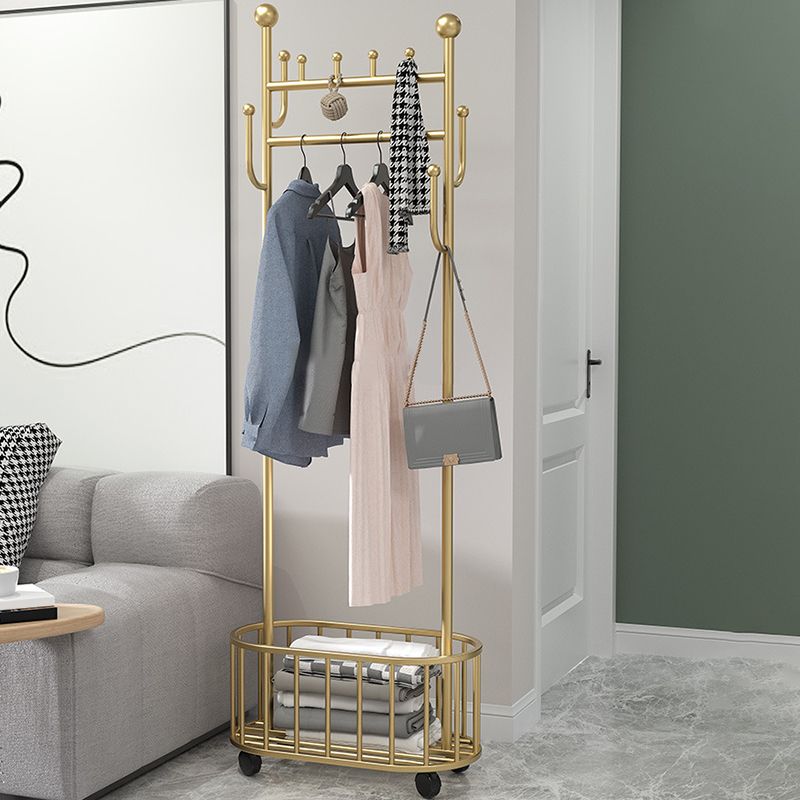 Free Standing Hall Stand Glam Metal Hall Stand with Coat Hook Clearhalo 'Entry & Mudroom Furniture' 'furn' 'furn_hall_tree_coat_racks' 'Furniture' 'Hall Trees & Coat Racks' 'hall_tree_coat_racks' 1200x1200_e3135ab1-67da-42c8-8401-b35b6e371fb0