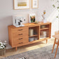 Contemporary Sliding Doors Sideboard Solid Wood Sideboard with 4 Drawer Clearhalo 'buffet_sideboard' 'Buffets & Sideboards' 'furn' 'furn_buffet_sideboard' 'Furniture' 'Kitchen & Dining Furniture' 1200x1200_e313f87f-2a71-4ee2-962a-73dff7c35bab