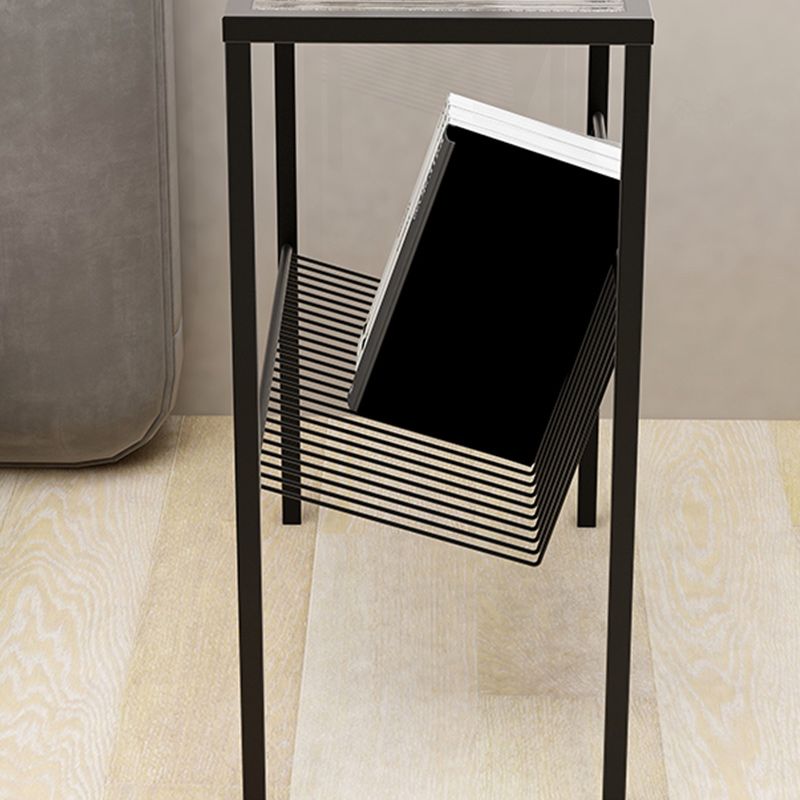 Modern Glass Top Night Table Open Storage 1-Shelf 23 Inch H Nightstand Clearhalo 'Bedroom Furniture' 'furn' 'furn_night_stand' 'Furniture' 'night_stand' 'Nightstands' 1200x1200_e315e66c-8667-4c33-8dec-77f7f79e33ff