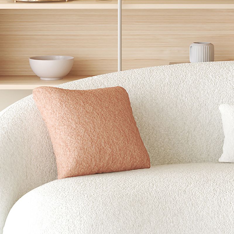 Sofa incurvé de bras en pente Sofa simple en laine nordique en blanc de 27,6 "h