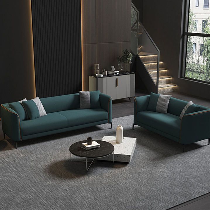 Faux Leather Sofa 25.59" D x 25.59" H Tuxedo Arm Sofa for Living Room Clearhalo 'furn' 'furn_sofas' 'Furniture' 'Living Room Furniture' 'Sofa' 'sofas' 1200x1200_e3166e6d-8b2b-4df0-8b11-16806200b7dd