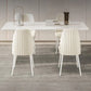Modern Sintered Stone Dining Table Acrylic Dining Table with Double Pedestal Base Clearhalo 'Dining Tables & Seating' 'Dining Tables' 'dining_table' 'furn' 'furn_dining_table' 'Furniture' 'Kitchen & Dining Furniture' 1200x1200_e3170ce4-643d-475d-ba79-acb9faa142db