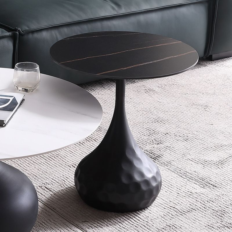 Round Slate Coffee Table Set Metal Pedestal Simple Cocktail Table Clearhalo 'Coffee & Accent Tables' 'Coffee Tables' 'coffee_tables' 'furn' 'furn_coffee_tables' 'Furniture' 'Living Room Furniture' 1200x1200_e317f1b5-d4ec-4c83-afe3-3632e1de09d2