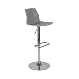 Contemporary Style Adjustable Plastic Bar Stool with Metal Legs