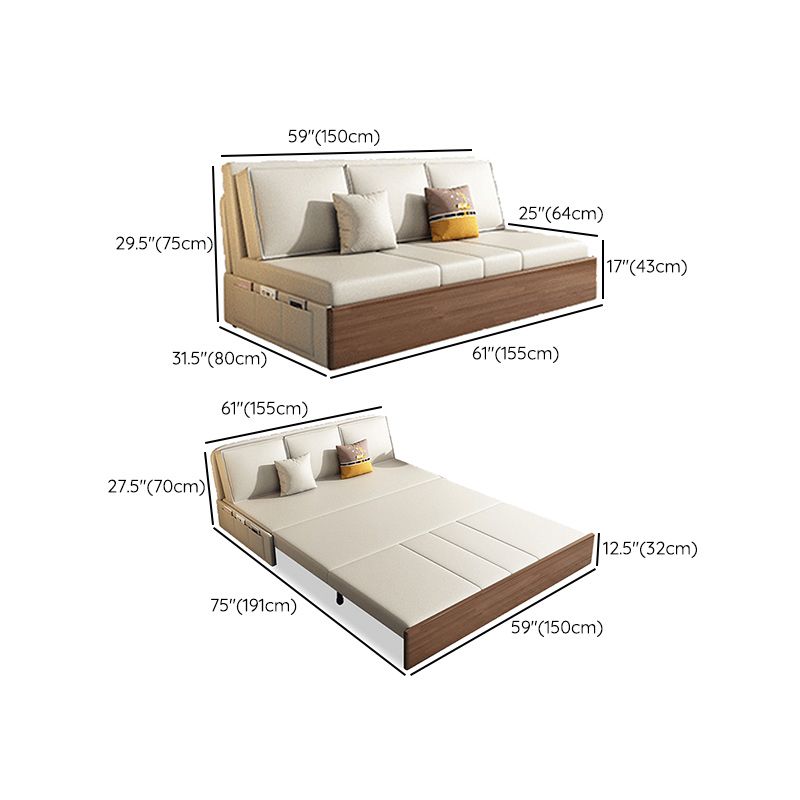 Cushion Back Sofa Futon Armless Convertible Sofa with Storage Clearhalo 'furn' 'furn_futons' 'Furniture' 'Futons & Daybeds' 'Futons' 'Living Room Furniture' 1200x1200_e3190fdc-07ad-483d-b6c4-7a2dae959aff