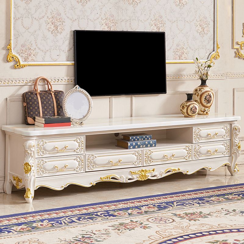 Glam TV Stand Console Open Storage TV Media Console with 6 Drawers Clearhalo 'furn' 'furn_tv_stands_entertainment_centers' 'Furniture' 'Living Room Furniture' 'TV Stands & Entertainment Centers' 'TV Stands & Media Storage Furniture' 'tv_stands_entertainment_centers' 1200x1200_e31a0385-ca7d-4b72-a27b-281fdfb3eed1