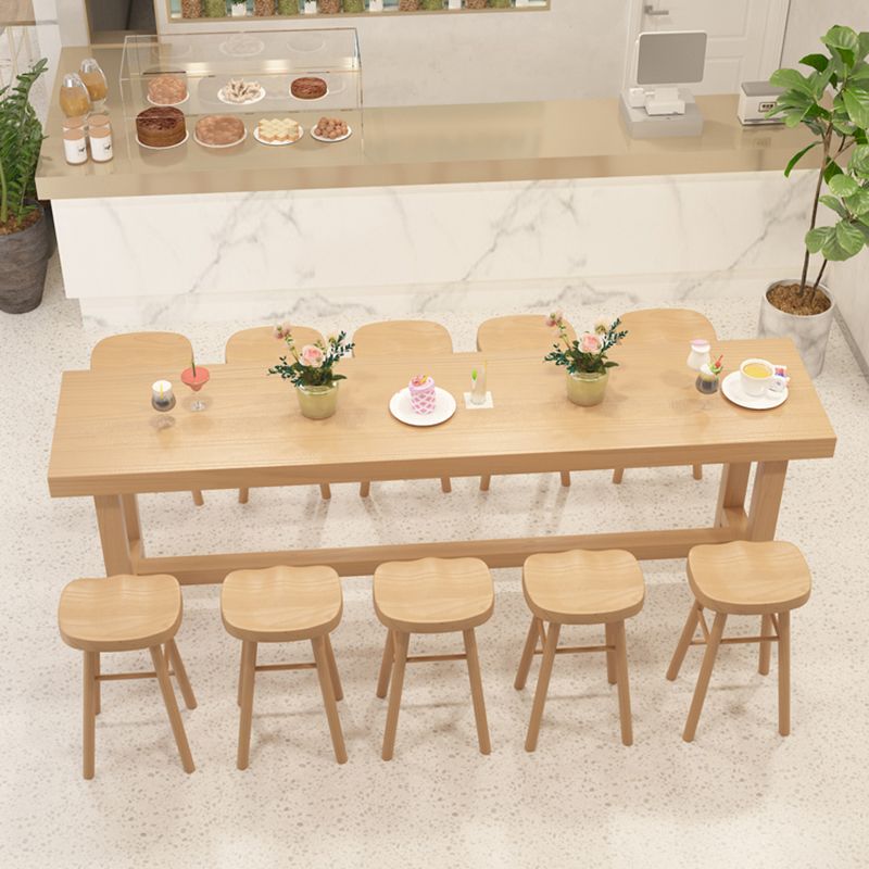 Tavolo da bar rettangolare in stile contemporaneo banda bar per bistrot in legno massello per interno