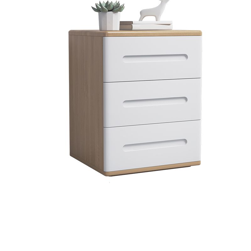 Comodino in legno 22,8 "alto 3 - comodino del cassetto in marrone / naturale / bianco