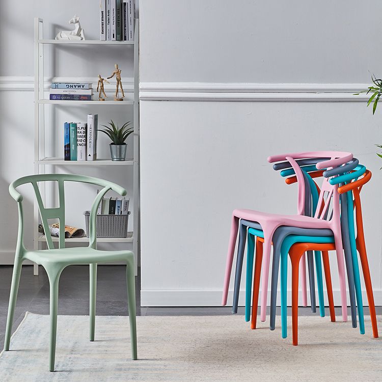 Modern Style Plastic Dining Chair Stackable Armless Dining Side Chair for Kitchen Clearhalo ' kitchen&dining_furn' 'Dining Chairs' 'Dining Tables & Seating' 'dining_chair' 'furn' 'furn_dining_chair' 'Furniture' 'furniture_dining_chair' 'Kitchen & Dining Furniture' 'kitchen' 1200x1200_e31b90b1-d29b-4dcb-873b-5d84e25911aa