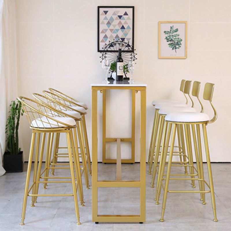 Rectangular Bar Height Table Gold Legs and Metal Base Bar Table for Patio Use Clearhalo 'Bar Furniture' 'Bar Tables' 'bar_tables' 'furn' 'furn_bar_tables' 'Furniture' 'Kitchen & Dining Furniture' 1200x1200_e31bfed8-4524-425e-8a2a-be8811e69842