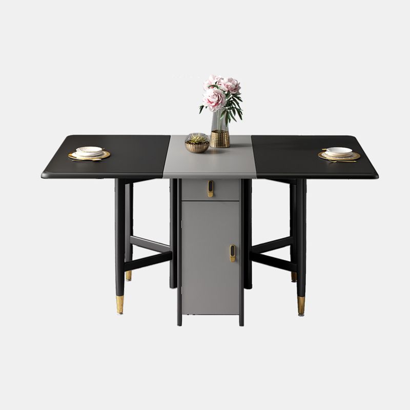 Rectangle Black Tone Dining Table Vintage Extendable Table for Dining Room Clearhalo ' dining_table' 'Dining Tables & Seating' 'Dining Tables' 'furn' 'furn_dining_table' 'Furniture' 'furniture_dining_table' 'Kitchen & Dining Furniture' 'kitchen&dining_furn' 'kitchen' 'kitchen_dining_table' 1200x1200_e31eaabd-f51e-4a8b-840c-50d5a6be21ab