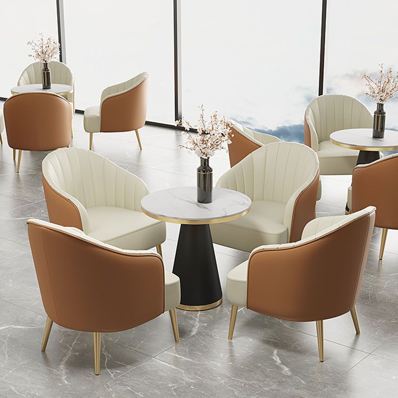 Tavolo da pranzo in stile moderno tavolo in pietra sinterizzata con base di piedistallo