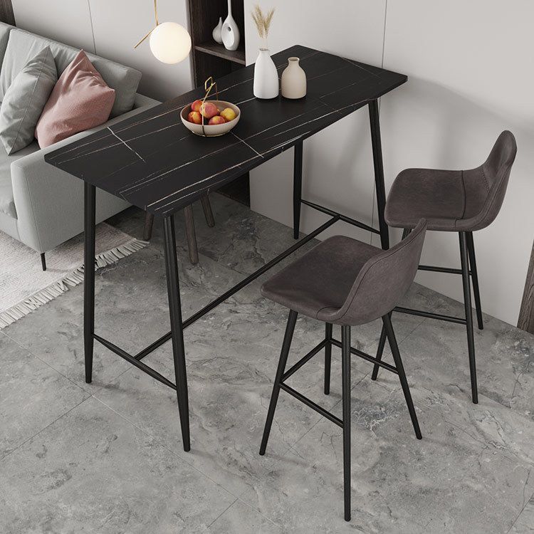Contemporary Bar Counter Table Rectangle Sintered Stone Table for Kitchen Clearhalo 'Bar Furniture' 'Bar Tables' 'bar_tables' 'Furniture' 'furniture_bar_tables' 'Kitchen & Dining Furniture' 1200x1200_e3202401-a578-42b9-8a5e-7afbd039d4af
