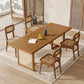 Modern Dining Set 1/5 Pcs Solid Wood Dining Table and Chairs in Brown Clearhalo 'Dining Room Sets' 'Dining Tables & Seating' 'dining_room_set' 'furn' 'furn_dining_room_set' 'Furniture' 'Kitchen & Dining Furniture' 1200x1200_e3210609-2692-4182-b3be-5140e38d3c4e