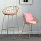 Glam Bucket Upholstered Bar Stools Footrest Low Back Bar and Counter Stool