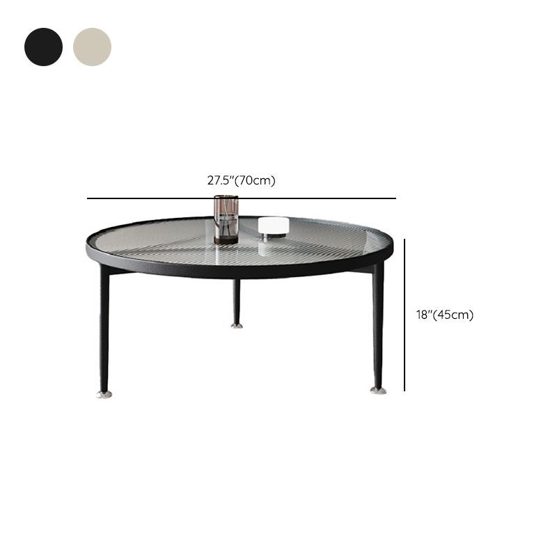 Contemporary Glass-Topped Coffee Table 3 Legs Coffee Cocktail Table Clearhalo 'Coffee & Accent Tables' 'Coffee Tables' 'coffee_tables' 'furn' 'furn_coffee_tables' 'Furniture' 'Living Room Furniture' 1200x1200_e3241307-5247-402e-a76c-fa4f4c9080c6