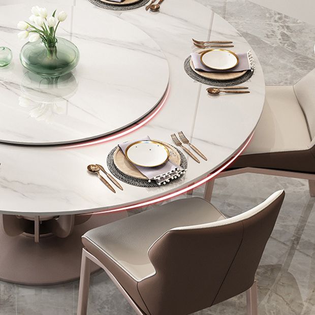 1/4/5/7 Pieces Dining Chairs Set Round Dining Table Set with Sintered Stone Top Clearhalo 'Dining Room Sets' 'Dining Tables & Seating' 'dining_room_set' 'furn' 'furn_dining_room_set' 'Furniture' 'furniture_dining_room_set' 'Kitchen & Dining Furniture' 1200x1200_e3242c09-1cbc-443e-9026-58cd0c4483d5