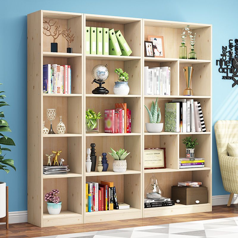 Scandinavian Pine Wood Standard Bookshelf Closed Back Vertical Bookshelf Clearhalo 'Bookcases' 'Furniture' 'furniture_bookcases' 'Office Furniture' 1200x1200_e3258e91-4ead-4077-934e-58b1ecdc8f0f