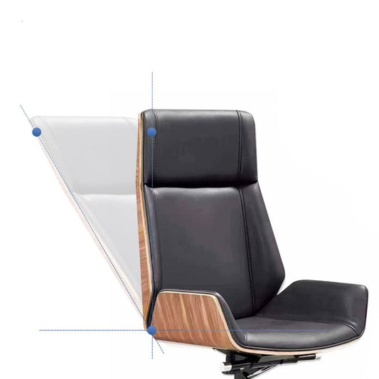 Silla de oficina sin brazo moderna cuero asiento ajustable altura de altura de escritorio
