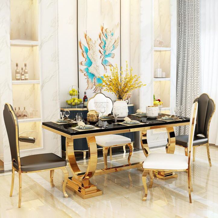 Mesa de comedor de mármol de estilo moderno juego blanco 1/4/5/6/7 piezas de comedor para uso en el hogar