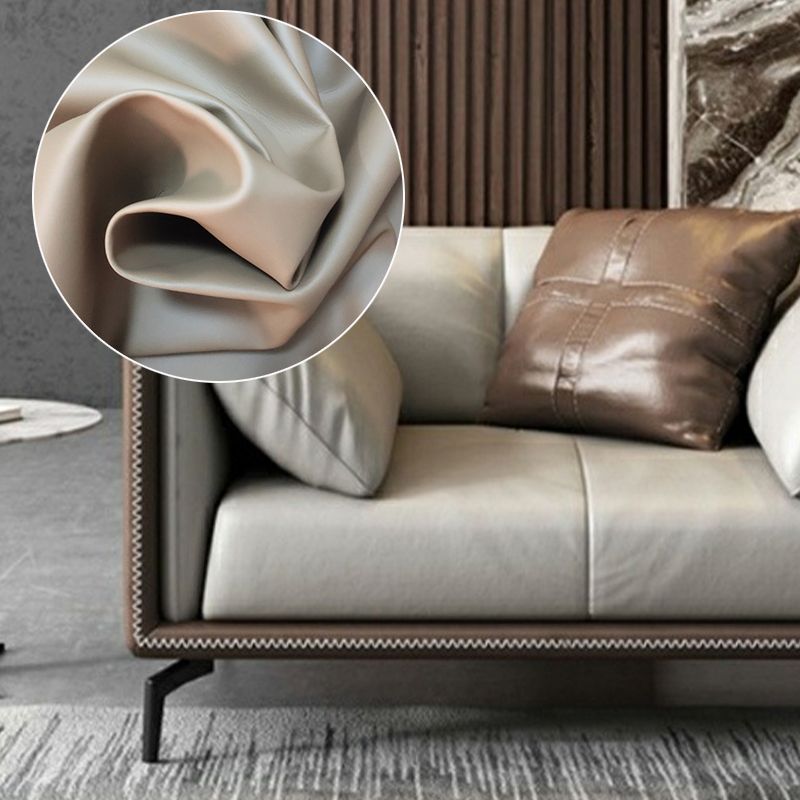 Standard Square Arm Loveseat Grey Loose Back Leather Bench Seating Clearhalo 'furn' 'furn_sofas' 'Furniture' 'furniture_sofas' 'kitchen' 'kitchen_sofas' 'Living Room Furniture' 'Sofa' 'sofas' 1200x1200_e328be17-195d-49f5-96dd-26d247d123c3