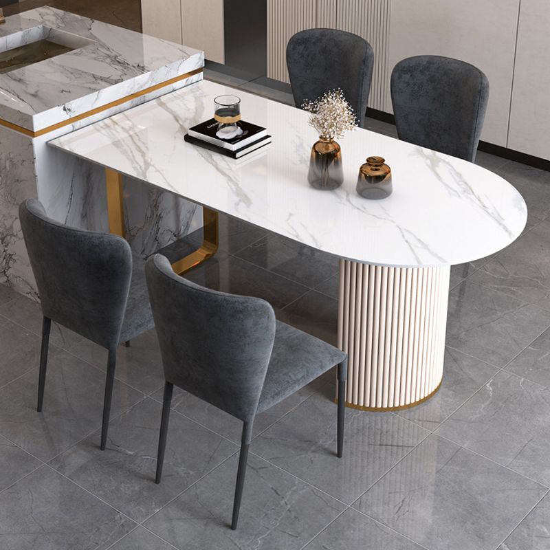 Sintered Stone Dining Table Traditional Luxury Table with Metal Base for Kitchen Clearhalo 'Dining Tables & Seating' 'Dining Tables' 'dining_table' 'furn' 'furn_dining_table' 'Furniture' 'Kitchen & Dining Furniture' 1200x1200_e32a5bef-69b1-4cf6-88d3-58abd1d08c90