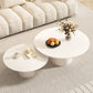 Contemporary Cocktail Table Round White Pedestal Coffee Cocktail Table Clearhalo 'Coffee & Accent Tables' 'Coffee Tables' 'coffee_tables' 'furn' 'furn_coffee_tables' 'Furniture' 'Living Room Furniture' 1200x1200_e32a86ba-f058-452c-a7e2-f8001fabf612