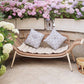 Contemporary Rattan Two Arm Chaise Flared Arms for Bedroom Living Room