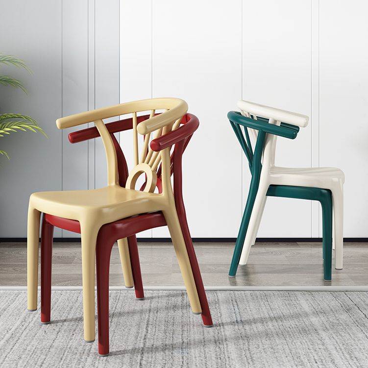 Modern Dining Windsor Back Chairs Plastic Dining Armless Chair for Kitchen Clearhalo ' kitchen&dining_furn' 'Dining Chairs' 'Dining Tables & Seating' 'dining_chair' 'furn' 'furn_dining_chair' 'Furniture' 'furniture_dining_chair' 'Kitchen & Dining Furniture' 'kitchen' 1200x1200_e32be559-6f99-48e0-bc9b-85bffaabbd2e