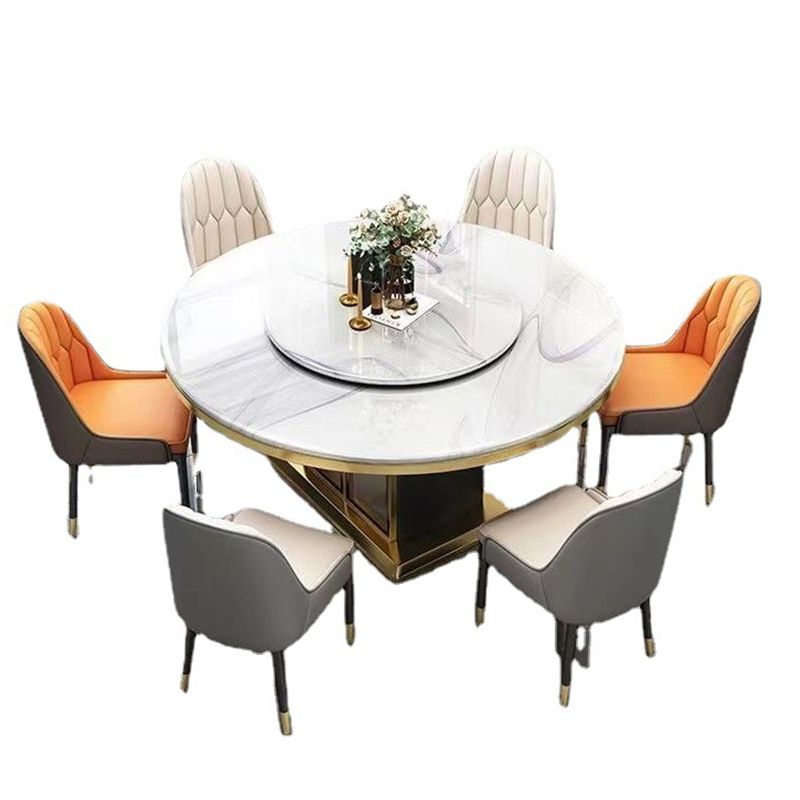 Sintered Stone Dining Table Convertible Pedestal Dining Table for Kitchen Clearhalo 'Dining Tables & Seating' 'Dining Tables' 'dining_table' 'furn' 'furn_dining_table' 'Furniture' 'Kitchen & Dining Furniture' 1200x1200_e32d9afd-547e-4c23-884e-1e1cb6a51a23