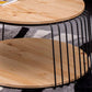Nordic Solid Wood Round Coffee Cocktail Table with Floor Shelf Clearhalo 'Coffee & Accent Tables' 'Coffee Tables' 'coffee_tables' 'furn' 'furn_coffee_tables' 'Furniture' 'Living Room Furniture' 1200x1200_e3301747-e687-4afb-8b44-c75d4e900224