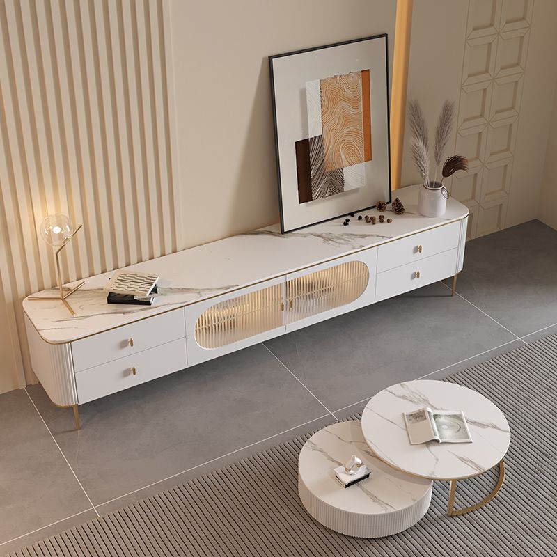 Modern TV Console Stone Media Console TV Stand with 4 Drawers Clearhalo 'furn' 'furn_tv_stands_entertainment_centers' 'Furniture' 'Living Room Furniture' 'TV Stands & Entertainment Centers' 'TV Stands & Media Storage Furniture' 'tv_stands_entertainment_centers' 1200x1200_e33112ba-3a72-4596-b421-f92cf00a991f