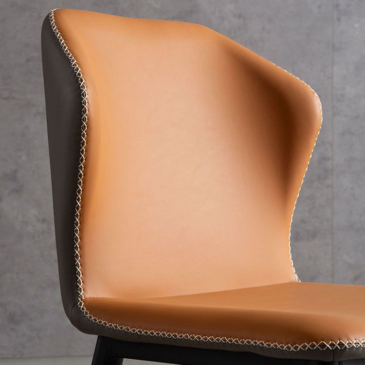 Contemporary Dining Wingback Side Chairs Armless Chair with Metal Legs for Kitchen Clearhalo 'Dining Chairs' 'Dining Tables & Seating' 'dining_chair' 'furn' 'furn_dining_chair' 'Furniture' 'furniture_dining_chair' 'Kitchen & Dining Furniture' 1200x1200_e3316875-b20c-4480-8bb0-23a9c844aa27