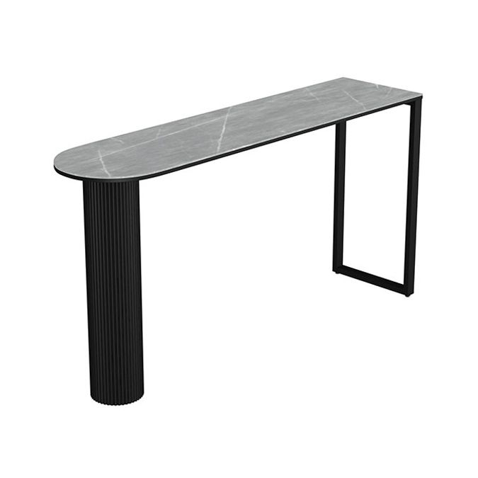 Stone Double Pedestal Counter Wine Table Modern Indoor Bar/Dinette Table Clearhalo 'Bar Furniture' 'Bar Tables' 'bar_tables' 'furn' 'furn_bar_tables' 'Furniture' 'furniture_bar_tables' 'Kitchen & Dining Furniture' 1200x1200_e332a1d7-4495-4cc3-a0b0-3e5c84cf77c6