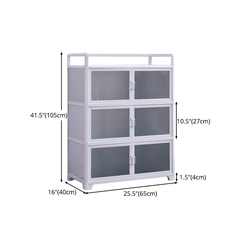 Contemporary Metal Dining Server White Kitchen Cabinets with Glass Doors Clearhalo 'buffet_sideboard' 'Buffets & Sideboards' 'furn' 'furn_buffet_sideboard' 'Furniture' 'furniture_buffet_sideboard' 'Kitchen & Dining Furniture' 1200x1200_e334608f-30f6-4d52-bd51-c5c8a321a61a