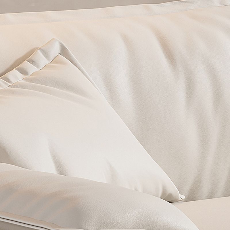 Nordic Sectional Latex Upholstery Filled Leather/flannelette Beige Sofa Clearhalo 'furn' 'furn_sectionals' 'Furniture' 'furniture_sectionals' 'Living Room Furniture' 'Sectionals' 1200x1200_e33475d8-41fa-44d6-be16-138b7a7e13fc